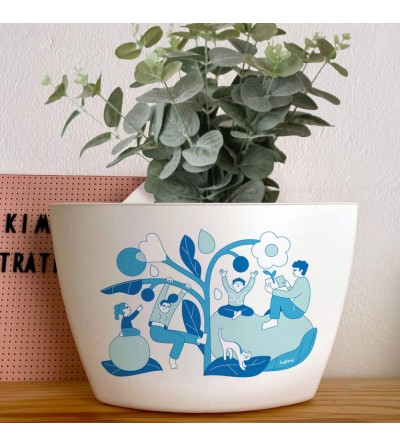 Illustrated wall planter